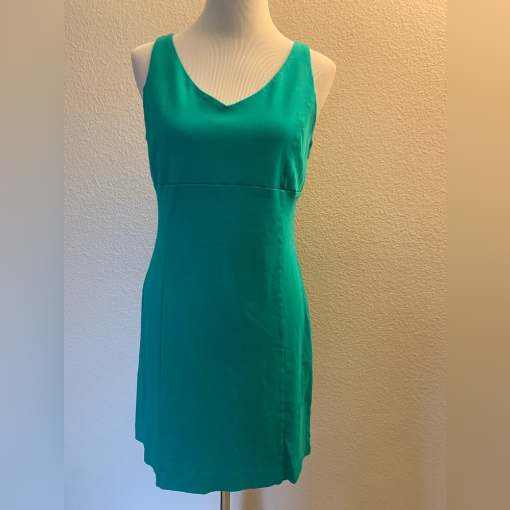 100% cotton. Sleeveless green dress. SzM